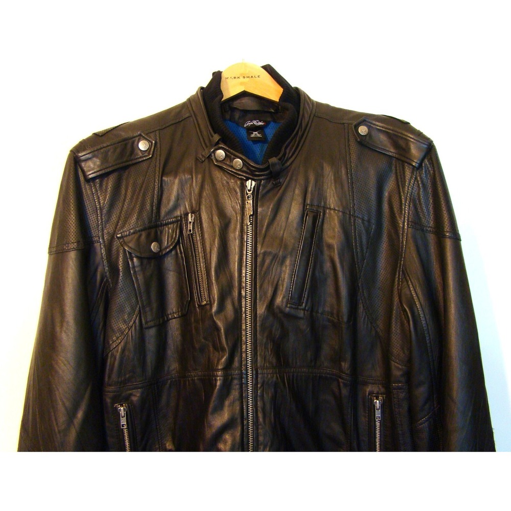 Artful Dodger Black Leather Bomber Jacket Big & Tall Size 4XL    AC - Picture 3 of 13